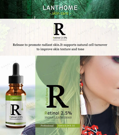 Lanthome 10ml Retinol 2.5% Vitamin C / A Facial Anti Wrinkle Serum